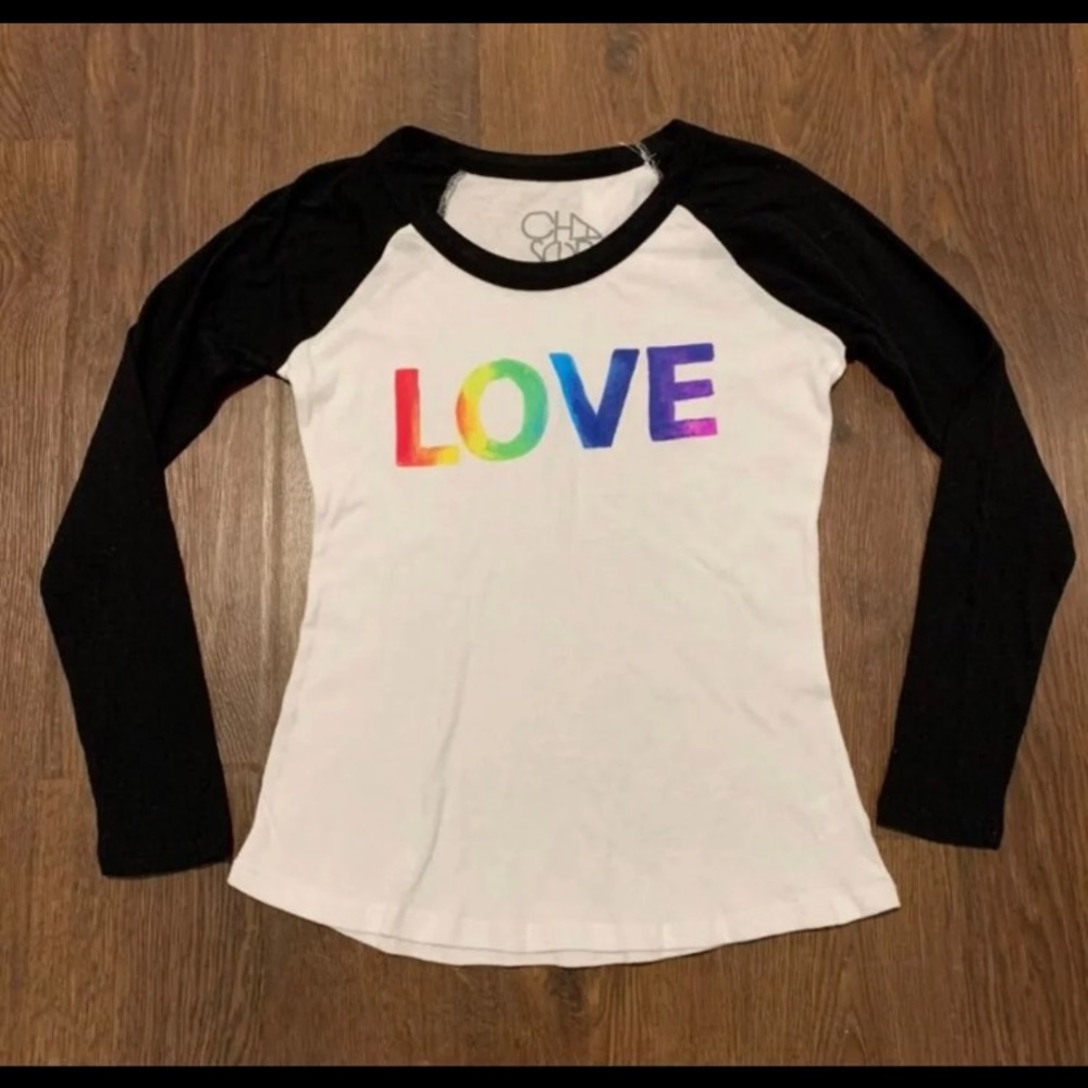 NWT Chaser Love Raglan Baseball Long Sleeve Top-S